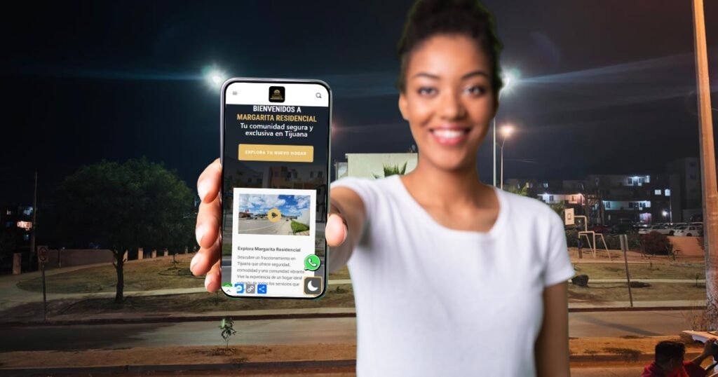 Persona utilizando un celular para reportar fallas de luz, agua y emergencias en Tijuana mediante números oficiales y aplicaciones móviles.